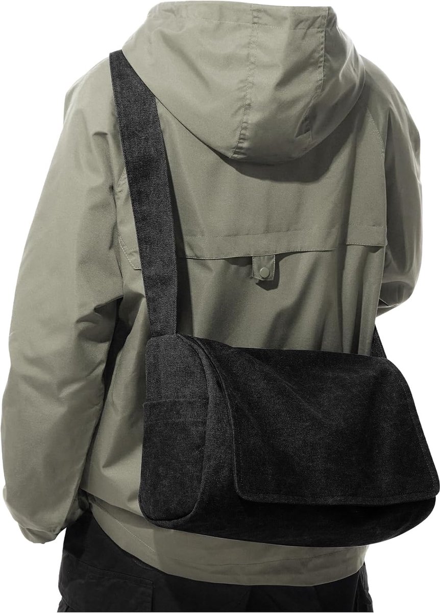 SnelShoppen - Vintage Canvas Crossbody Tas, Modieuze Schoudertas voor Vrijetijd, Handtas in Diverse Kleuren, Perfect voor Feest, Camping, Dagelijks Ge