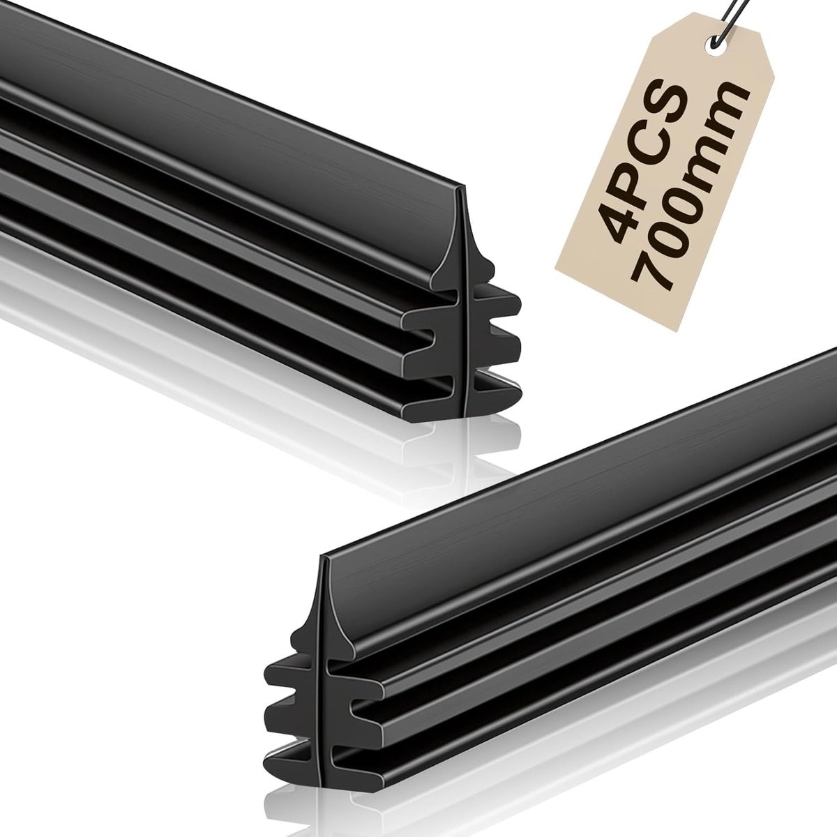 SnelShoppen - Rubberen Vervangingsstrips voor Ruitenwissers 700 mm (28 inch) - Universele Navulstrip - Duurzaam en Scheurvast - 4 Stuks - Geschikt voo