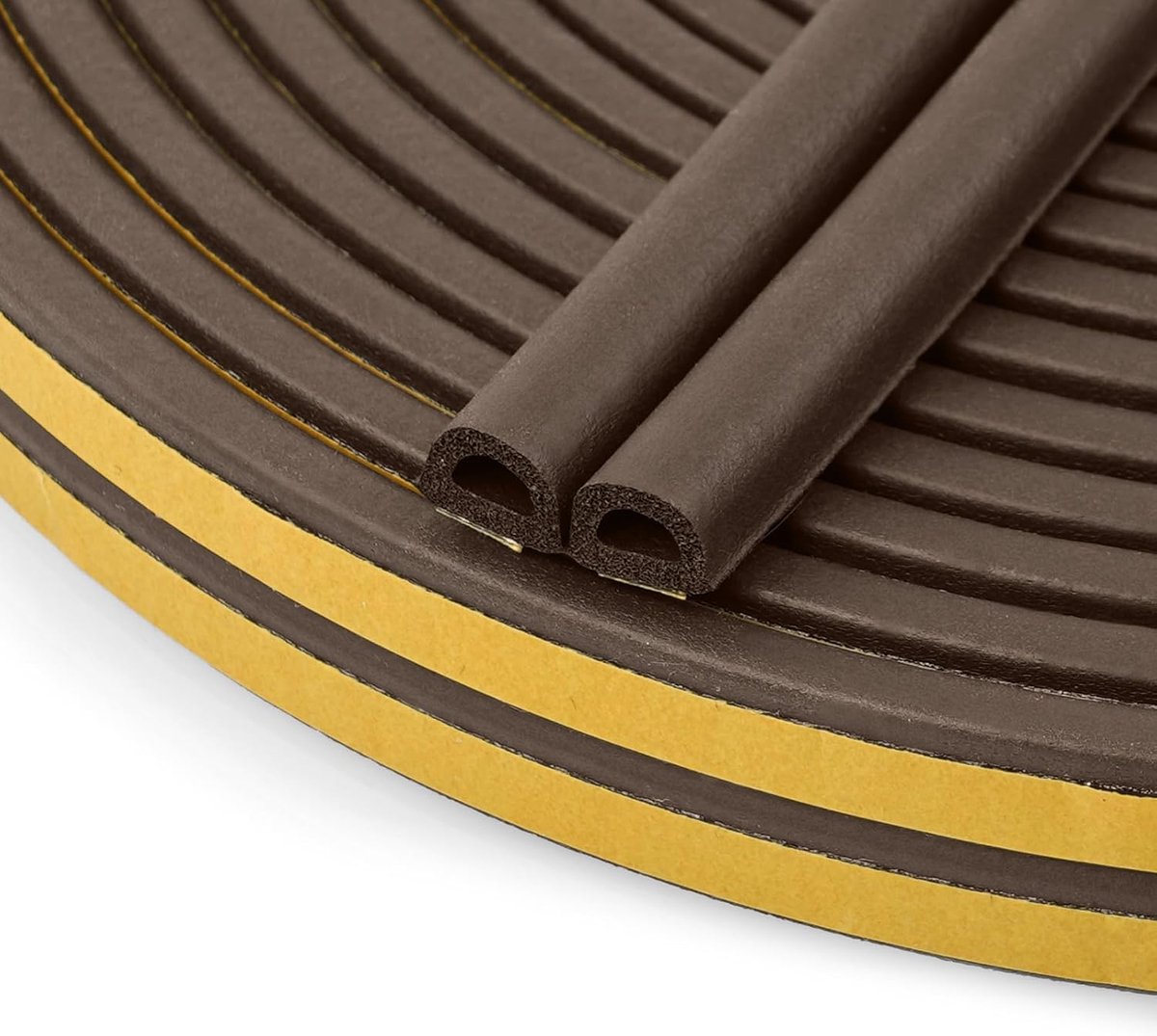 SnelShoppen - 12 m D-vormige weerstrip, zelfklevende EPDM-rubberen tochtstrip voor deurraam, geluiddicht en stofdicht 9 x 6 mm, ideaal voor woningisol