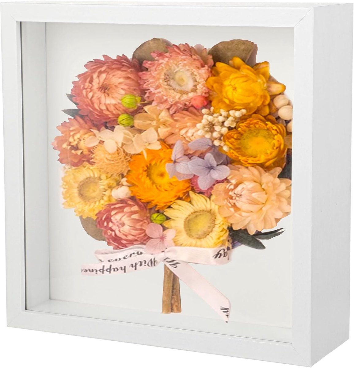 SnelShoppen - 3D Fotolijst Hout 20x20 cm - Diepe Fotolijst voor Souvenirs, Bloemen, Bruidsboeketten en Decoratieve Objecten - Perfect voor Feestelijke