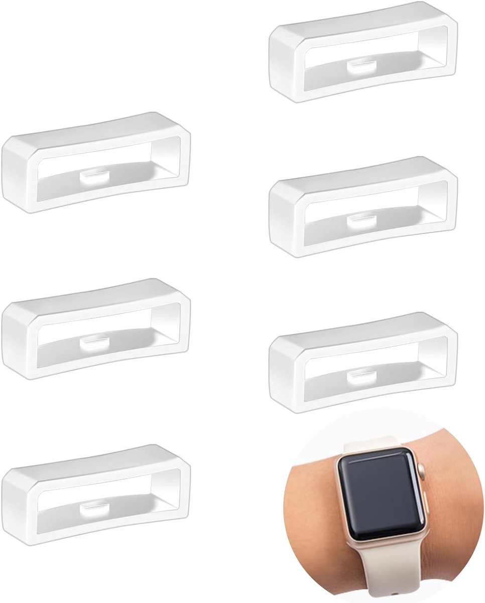 Thijox - Siliconen Horlogeband Houder Lus - Vervangende Horloge Sluiting voor Sport, Feest en Dagelijks Gebruik - Flexibele en Duurzame Beige Houder v
