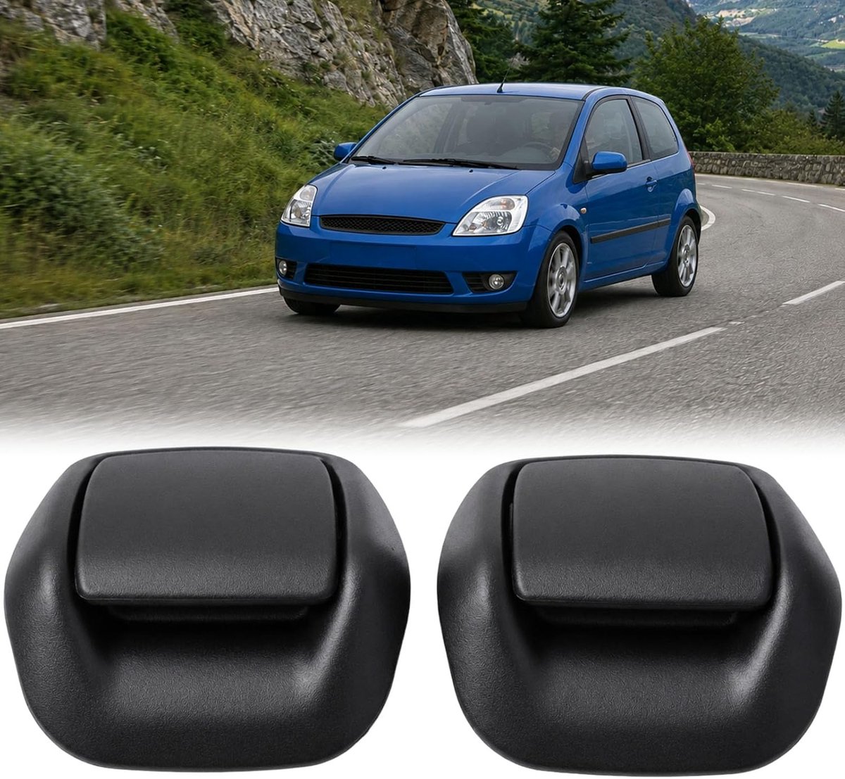 SnelShoppen - Handlebar Grips voor Voorstoelen Links en Rechts voor Ford Fiesta MK6 2002-2008 - Perfecte Vervangingshandgrepen - Hoogwaardige Kwalitei