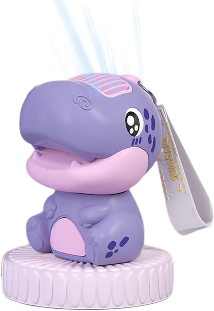 Handventilator Dinosaurus - Persoonlijke Koeler - Zomerse Afkoeling - Stille Motortechnologie - 6.5x7.5x9cm - Paars