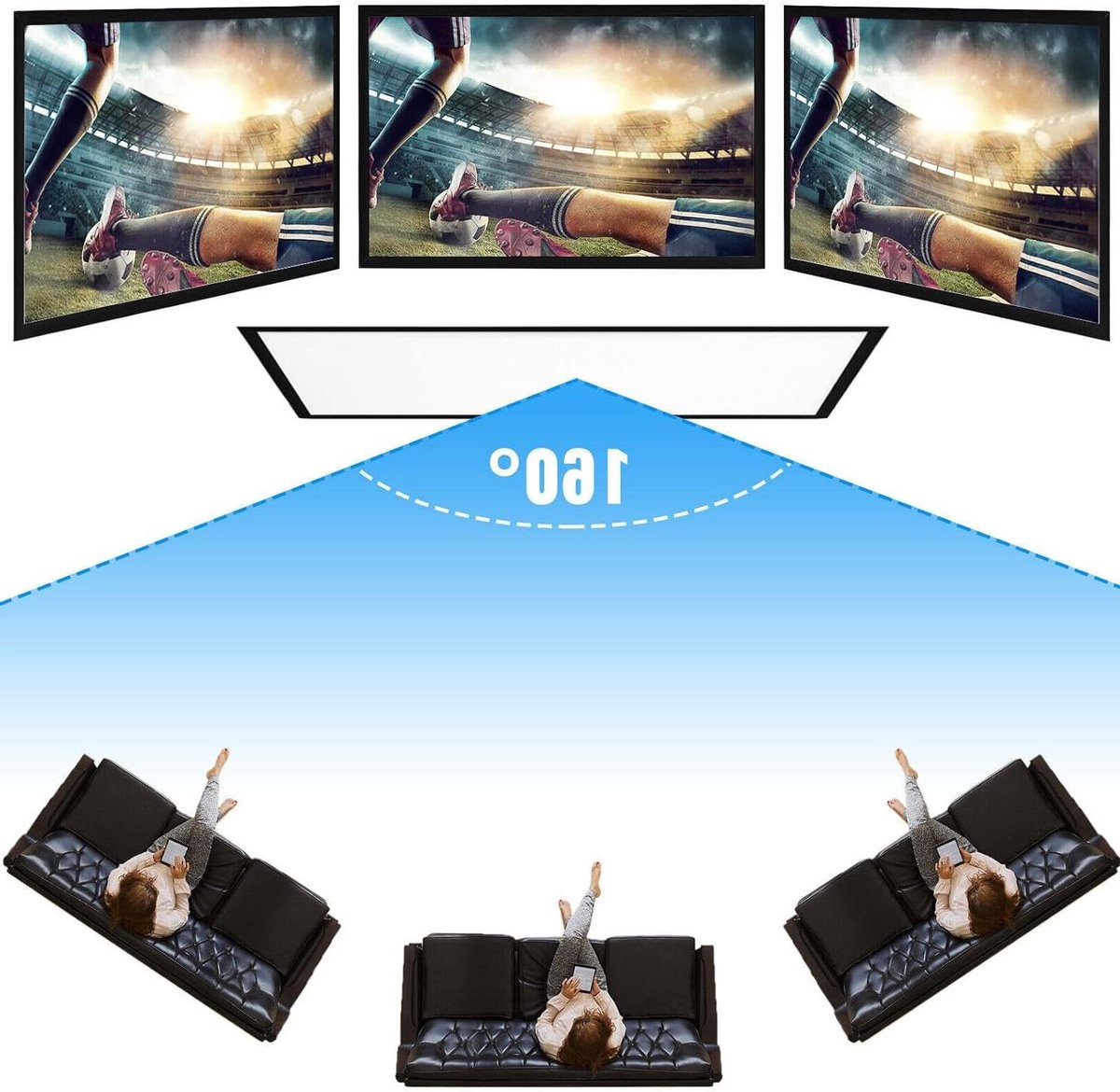 Projectiescherm - Buitenscherm - Home Cinema - Aluminium Frame - 100 Inch - Wit