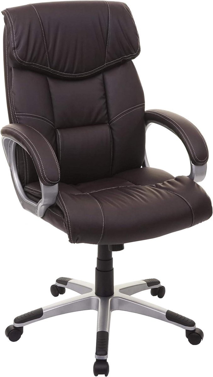 Bureaustoel Directiestoel - Draaistoel Kunstleer - Thuiswerken Comfort - Kantelmechanisme Gewicht - 120 x 78 cm - Koffiebruin