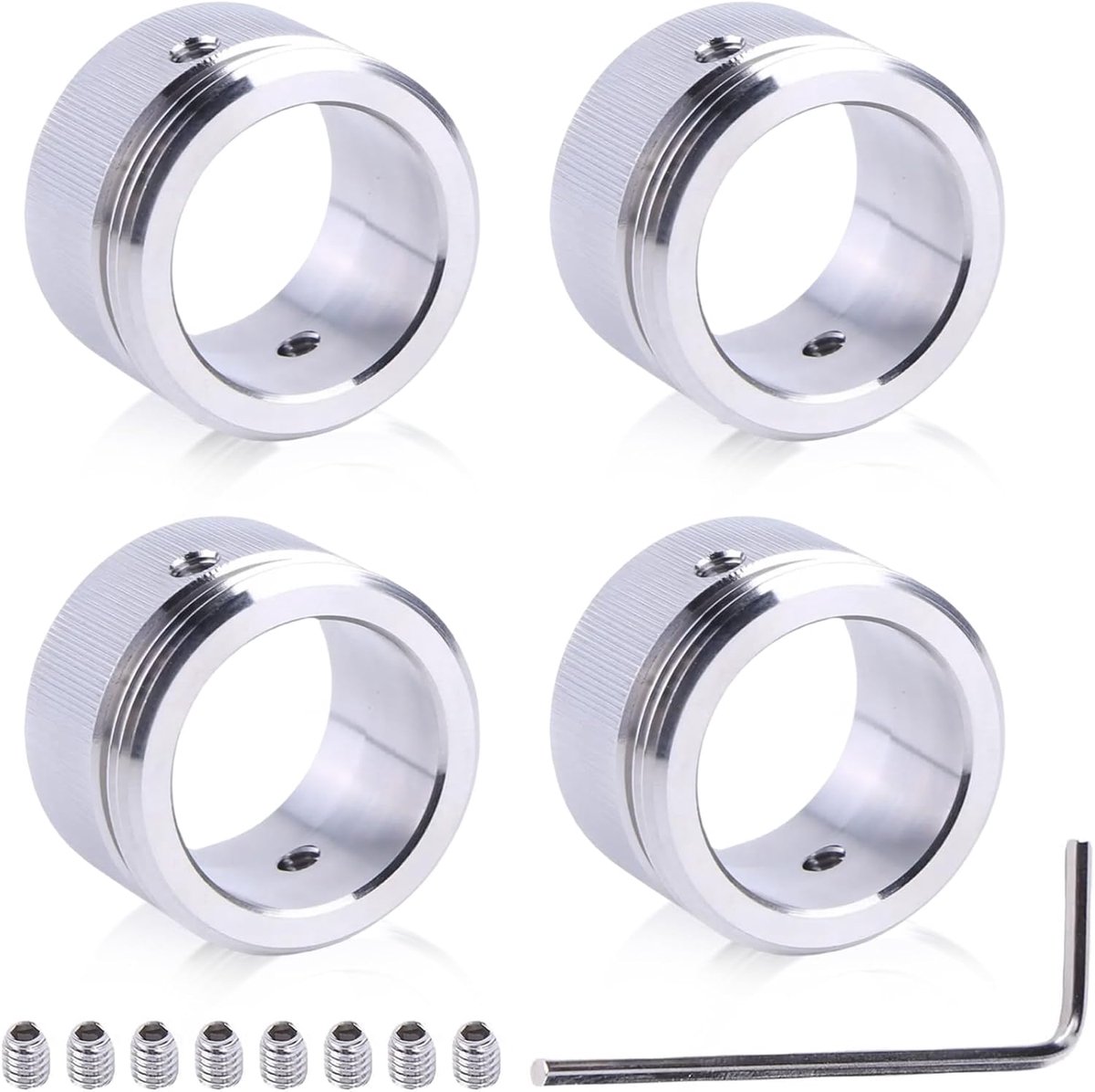 Thijox - Radiatorthermostaatadapter 4 stuks - Verwarmingsventiel Thermostaatkop 304 Roestvrij Staal - Duurzame Radiatoraccessoires met Inbussleutel en