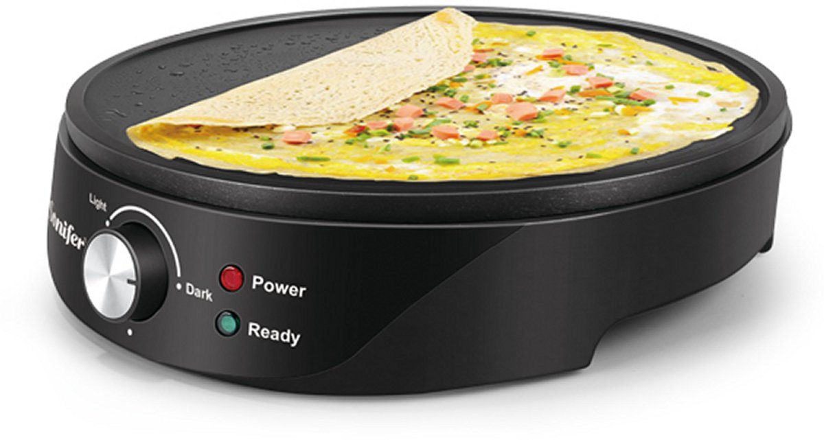 Sonifer SF-6072 Crêpemaker - 30 cm - 1200W - Antiaanbaklaag - Instelbare Temperatuur - Zwart
