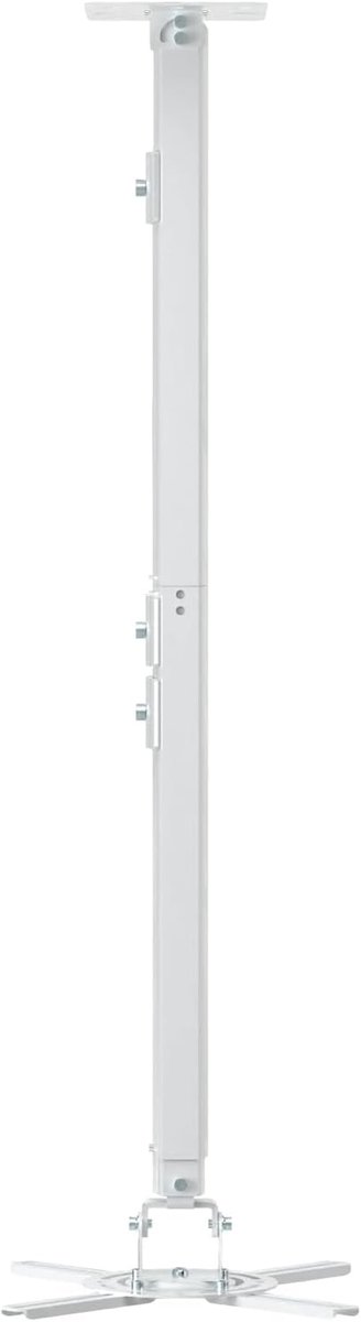 SnelShoppen - Projector Plafondbeugel 3-in-1, Verstelbare Lengte 780-1250 mm, 360° Rotatie & 90° Kanteling, Geschikt voor Beamer tot 13.6 kg, Wit, Ide
