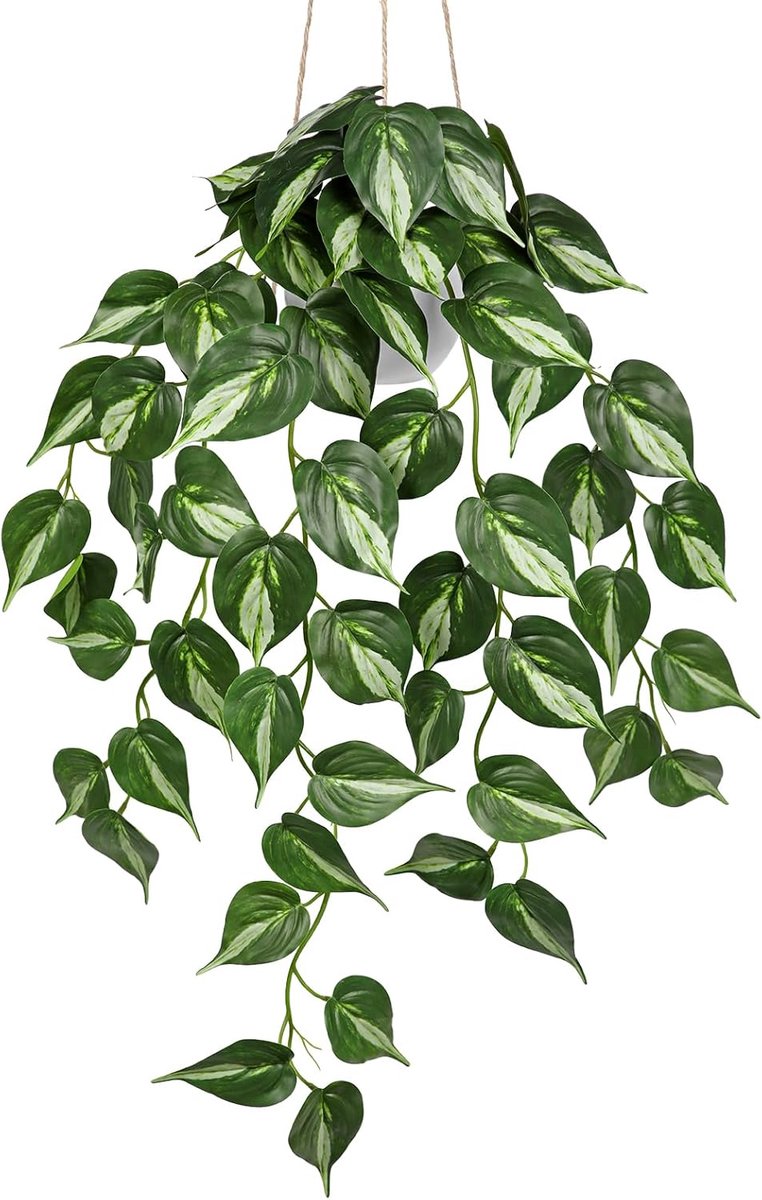 SnelShoppen - Kunstplant Hangplant, Kunstmatige Klimop in Pot 72 cm, Natuurlijke Uiterlijk Groene Ivy Hangende Planten, Decoratieve Planten voor Woonk