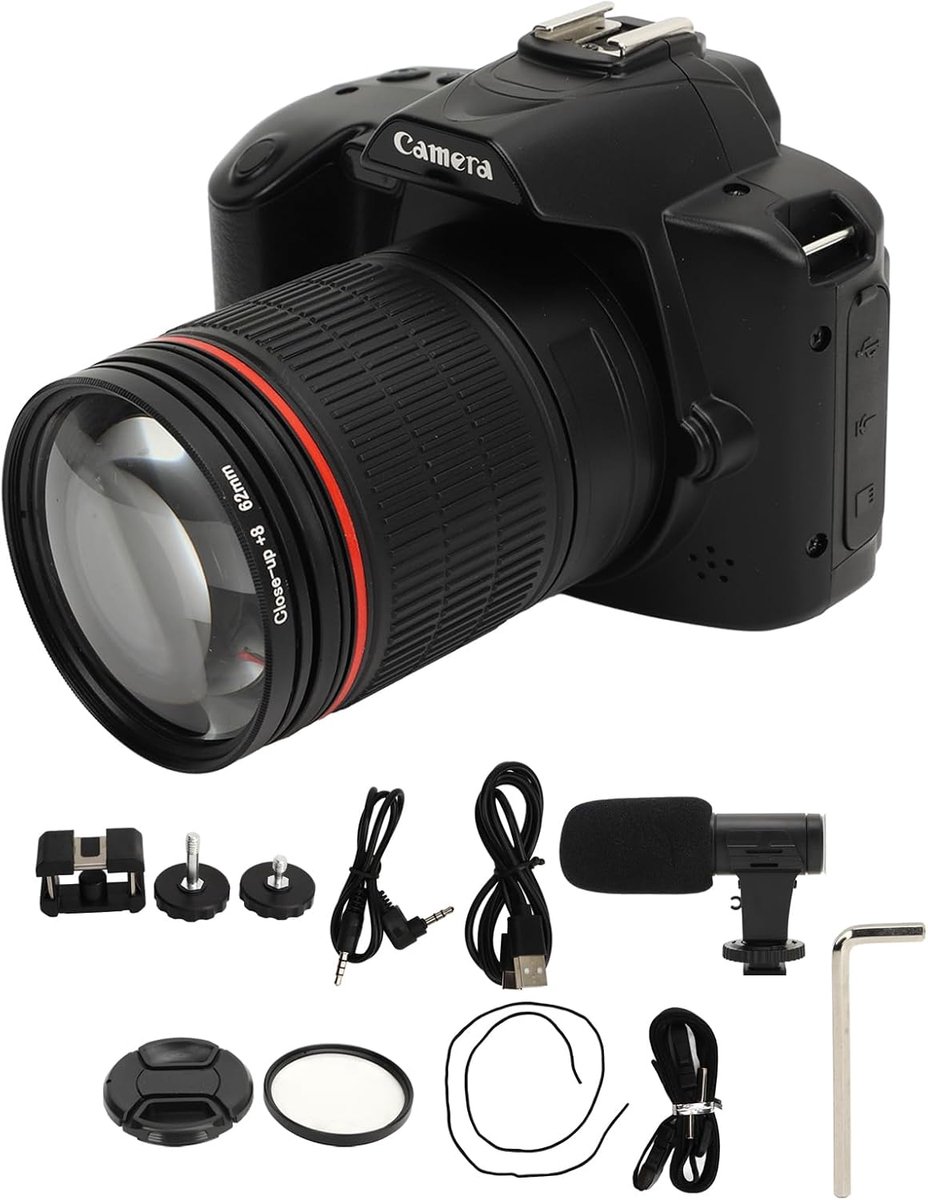 SnelShoppen - Digital Camera 4K 64MP HD Compact Camera met 3-Inch IPS Scherm, WiFi Verbinding, 16X Digitale Zoom en 120 Graden Groothoek voor Feesten,