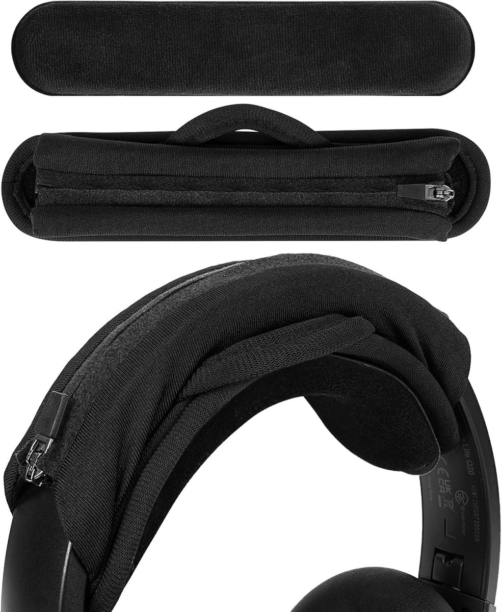 SnelShoppen - Geekria Medium Velour Hoofdband Cover met Kussenset, Beschermende Hoofdband, Geen Gereedschap Nodig, Compatibel met Medium Hoofdtelefoon