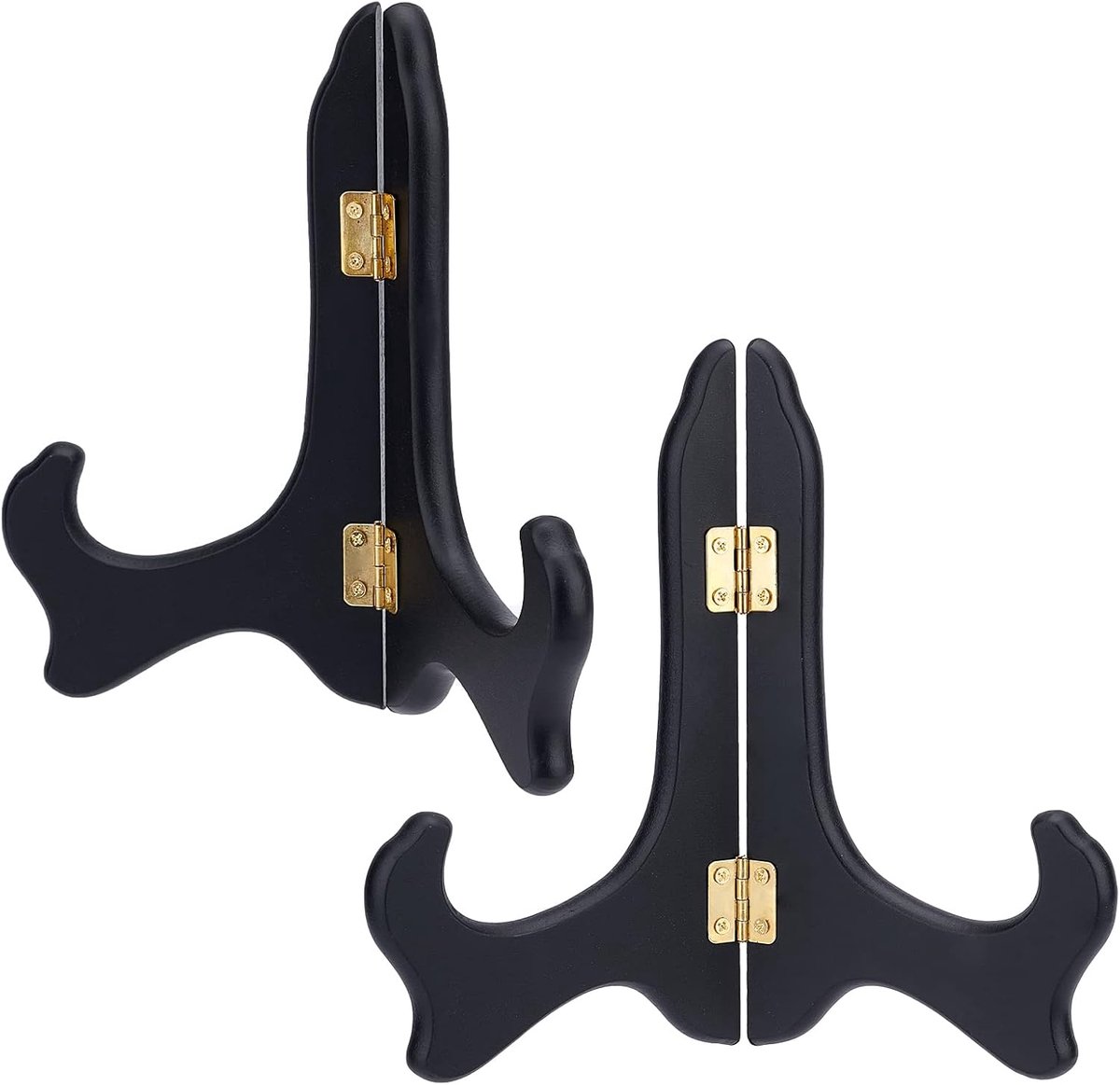 SnelShoppen - 2x Houten Display Stand - Zwarte Easels voor Foto's, Boekhouders, Tafel Decoratie, Verjaardag, Bruiloft, 15 cm Hoog, Duurzaam en Stabiel