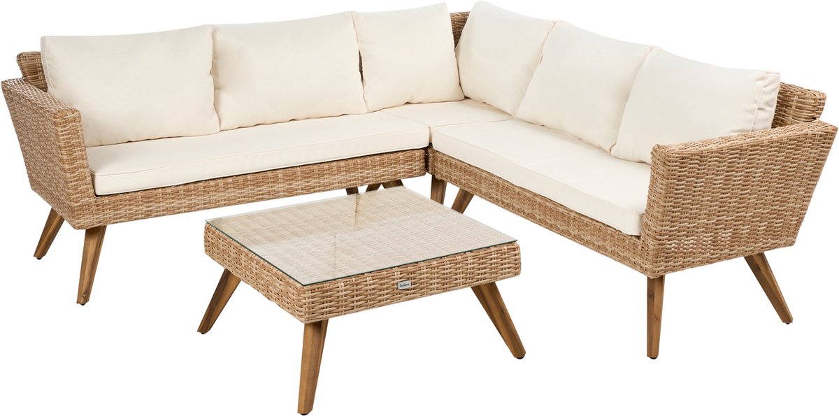 VITTORIA - Loungeset voor 6 - Off-white - Rotan