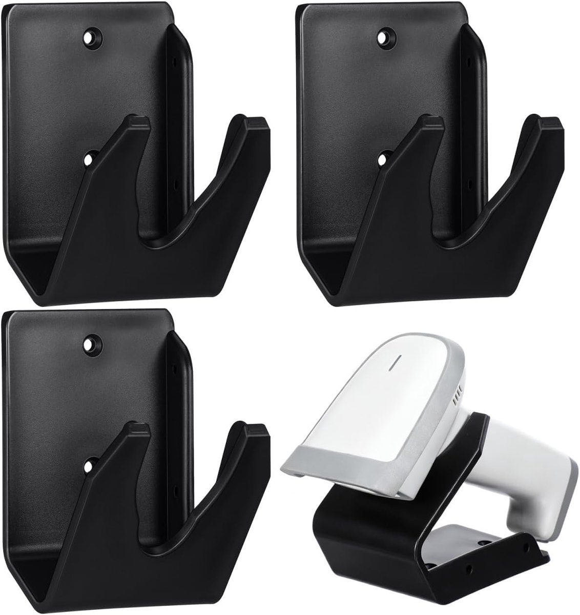 SnelShoppen - Pack van 3 Scanner Houder Handscannerhouder Handscanner Standhouder Plastic Zwart - Ergonomisch en Efficiënt voor Barcode Scanners