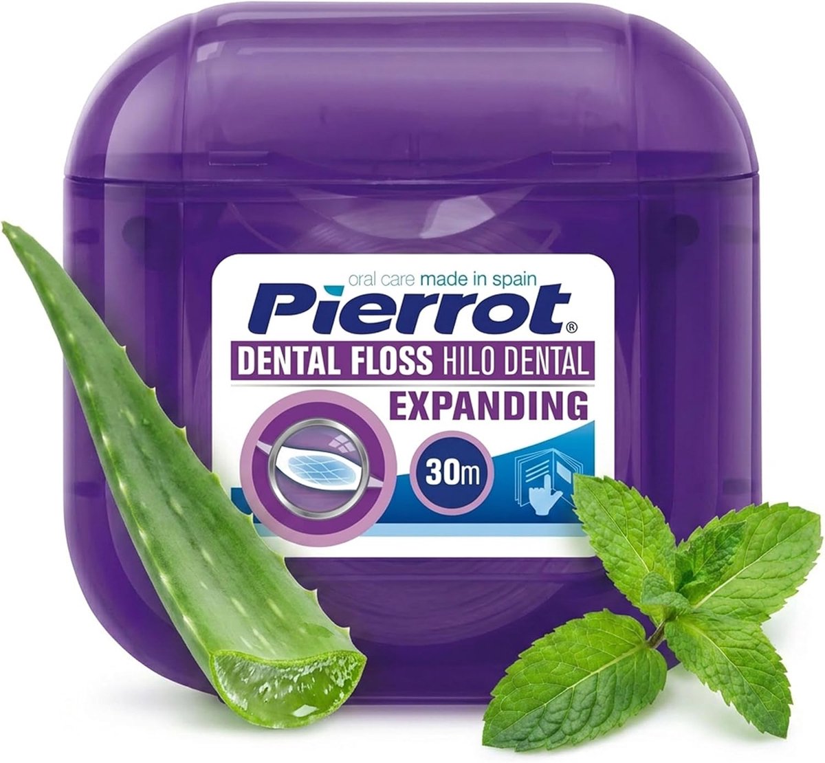 SnelShoppen - Pierrot Tandfloss - 30m - Waxed Floss - Verwijdert Plaque - Aloe Vera & Munt Geur - Compact en Draagbaar - Tandverzorging voor Gezond Mo