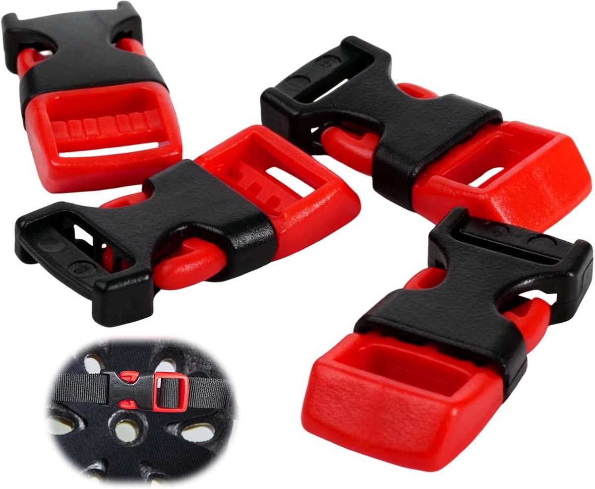SnelShoppen - Set van 4 Chin Clips voor Helm, Snelsluiting Bevestigingen voor Fietsen, Elektrische Motoren, Robuuste Plastic Koppelingen POM 4.8 x 2 c