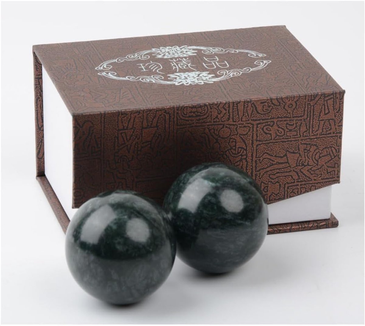 SnelShoppen - Natural Marble Baoding Balls - Traditionele Chinese Massage Ballen voor Handmassage, Meditatie en Stressverlichting - 2 Stuks - 4cm - Do