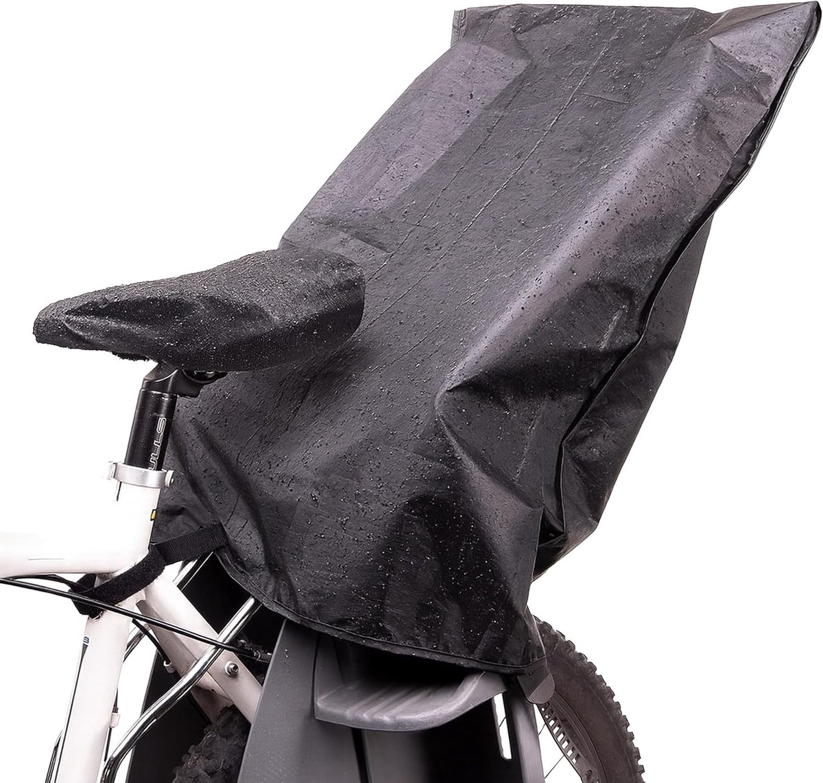SnelShoppen - Waterdichte Fietsstoeltje Regenhoes - Universele Bescherming voor Kinderfietsstoelen - Geschikt voor Diverse Merken - Zwart