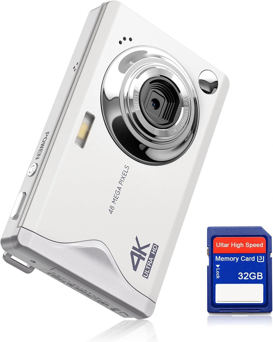 SnelShoppen - Digitale Camera 48MP 1080P FHD, Compact, 16x Zoom, 3.0 Inch Scherm, Inclusief 32GB TF Kaart, USB Kabel, Perfect voor Beginners en Volwas