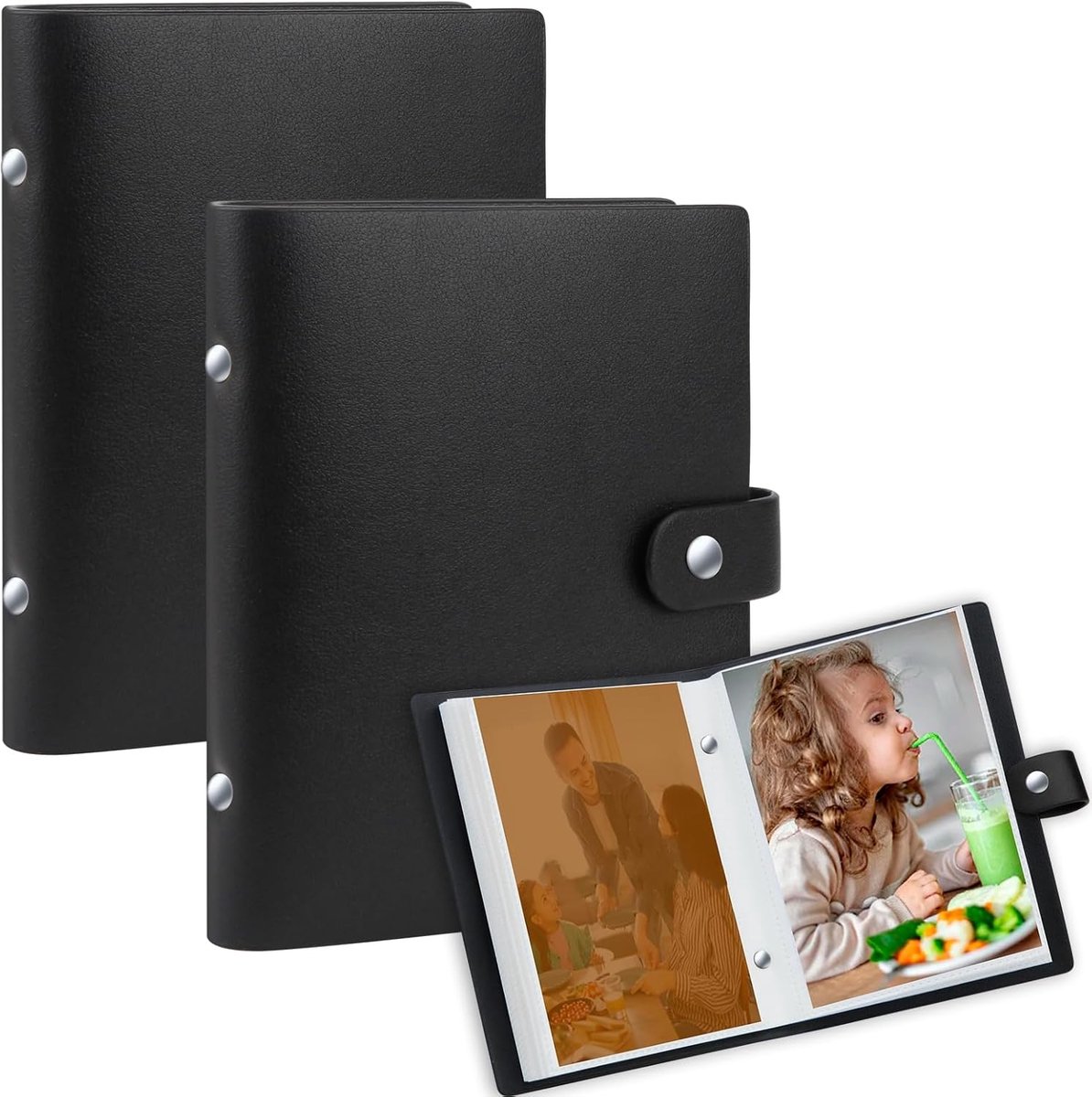 SnelShoppen - 2 Paks 6x4 Mini Fotoalbums met Leren Cover - Compacte Foto Album Boeken voor 52 Foto's van 10x15cm - Perfect voor Familie, Baby's, Feest