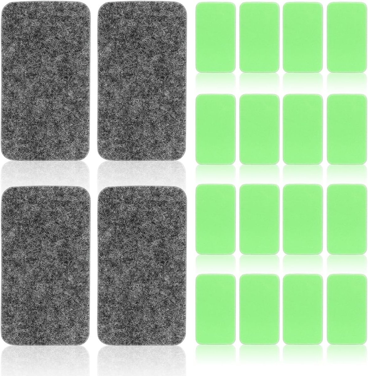 SnelShoppen - 50 Stuks Mini Whiteboard Gum met Groene Vilt, Duurzame School en Kantoor Eraser voor Docenten, Thuisgebruik en Classroom Benodigdheden
