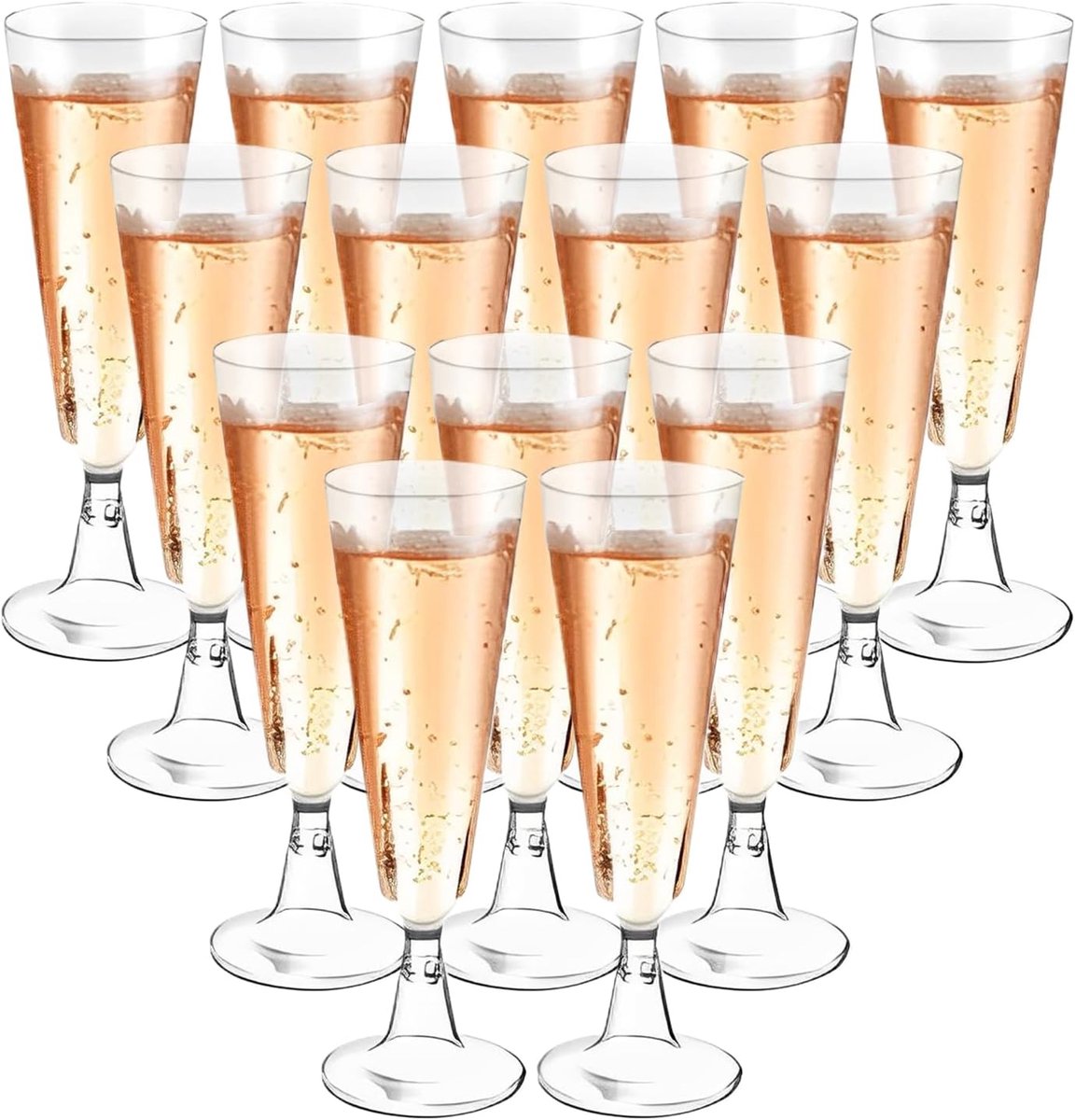 SnelShoppen - 30 x Plastic Champagneglazen 160 ml Herbruikbare Fluiten voor Bruiloft Feest Picnic Transparant Duurzaam