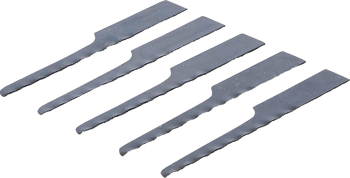 SnelShoppen - Set van 5 Zaagbladen voor Mini Pneumatische Decoupeerzaag, 24 en 32 Tanden, Vervangingsbladen voor BGS 3400, 3260-1, Houtbewerking, Tuin