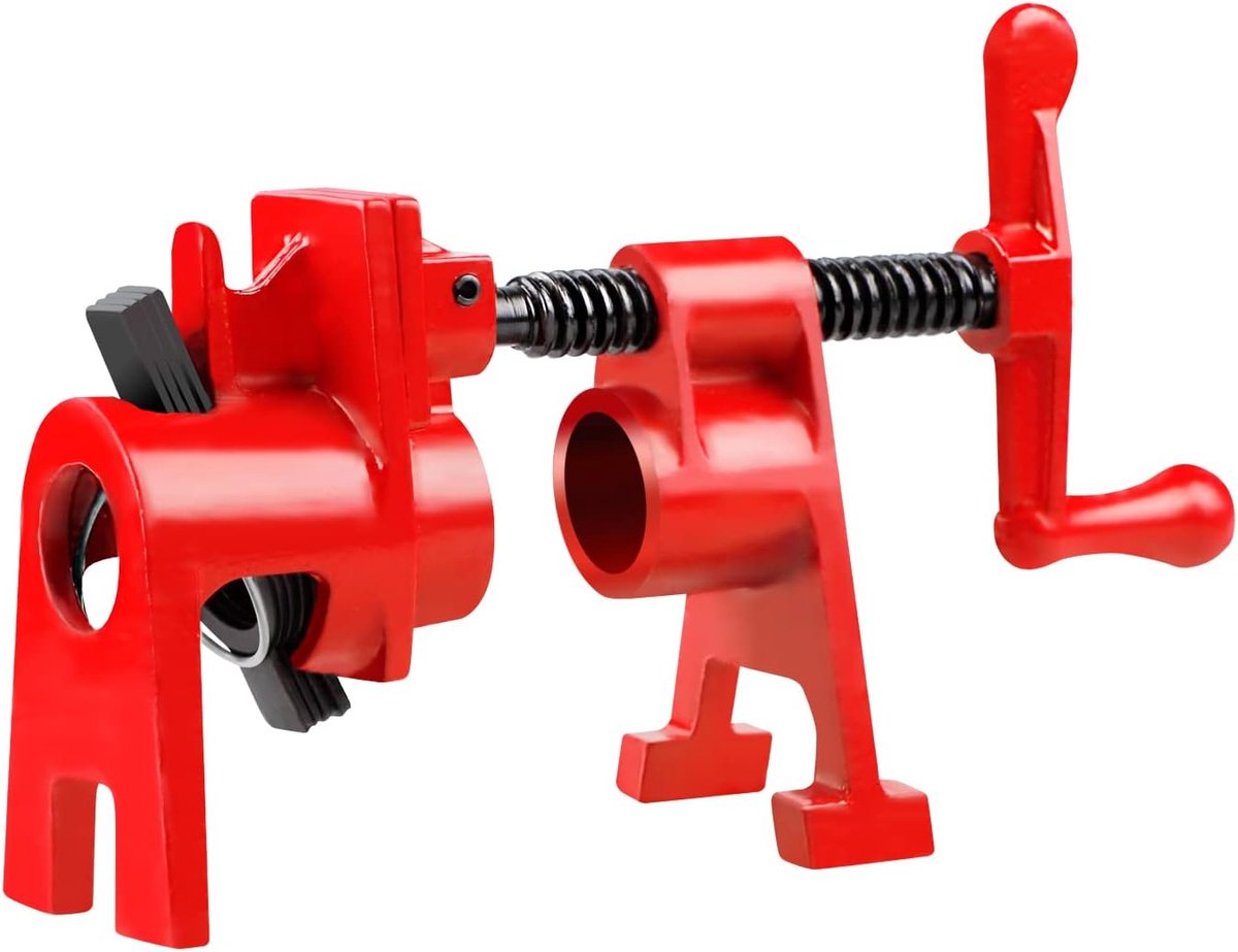 SnelShoppen - Pack van 4 Pipe Screw Clamps, Tube Clamps, Quick Release Klemmen, Robuust Gietijzer, Ergonomische Handgreep voor Slangen, Buizen, Kabels