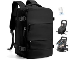 SnelShoppen - SZLX Vacuum Rugzak Carry-on Bagage Vrouwen - Airbag Rugzak met Vacuüm Systeem voor Reizen, Ryanair Handbagage 40x20x25, Waterdichte Mann