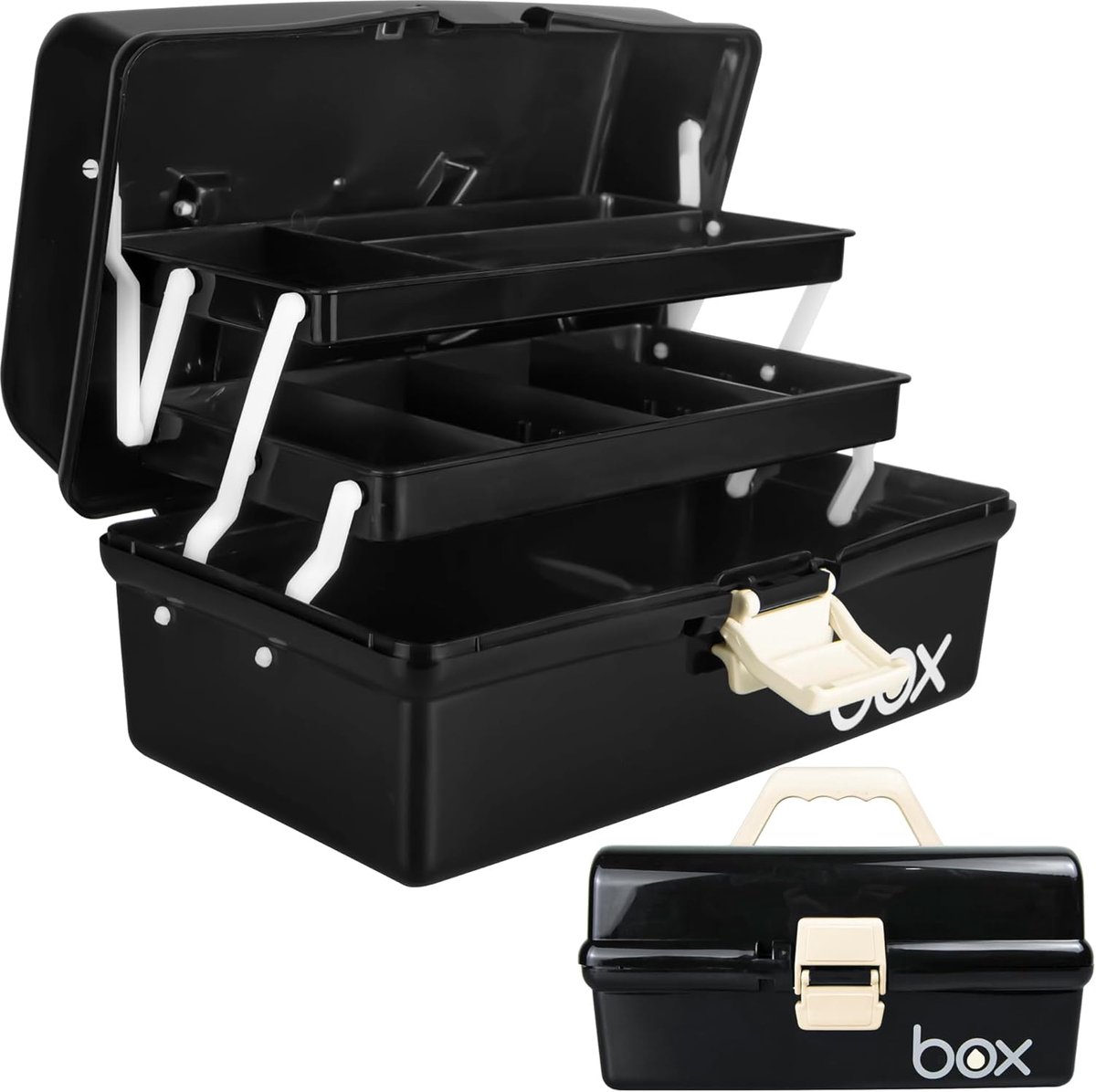 SnelShoppen - 30.5 cm Multifunctionele Opbergdoos met 3 Niveaus, Kunststof Organiser voor Gereedschap, Medicijnen, Haardaccessoires en Naaibenodigdhed