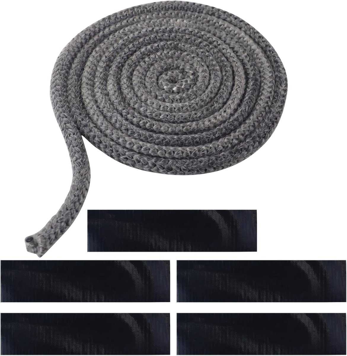 SnelShoppen - Wood Stove Seal - Vuurvaste Fiberglass Touw - Pellet Stove Seal - Hoge Temperatuur Isolatie Tape - Voor Oven Deuren, Haarden, Schoorsten