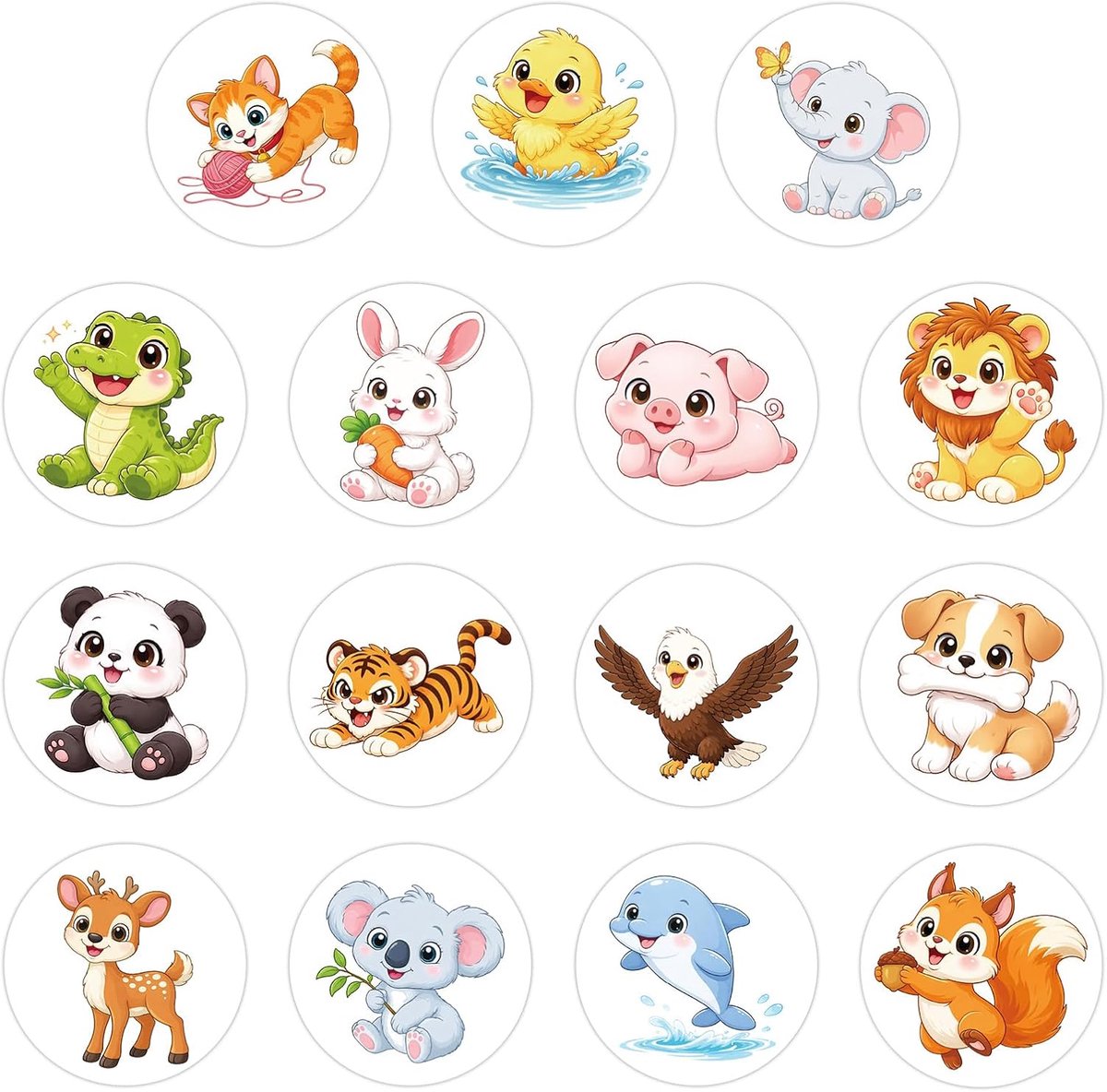 SnelShoppen - Zindelijkheidstrainingstickers 30 Stuks - Kleurveranderende Potjesdoelstickers voor Peuters - Dierenthema's - Educatief en Leuk - 7x7 cm