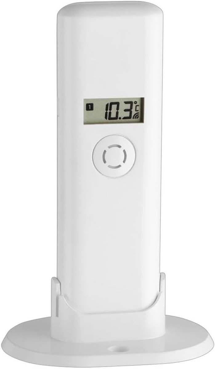 SnelShoppen - Digitale Temperatuurzender voor TFA Radio Stations - Display, Update Elke 4 Seconden, Bereik Tot 100 Meter, Wit, 1-Pack