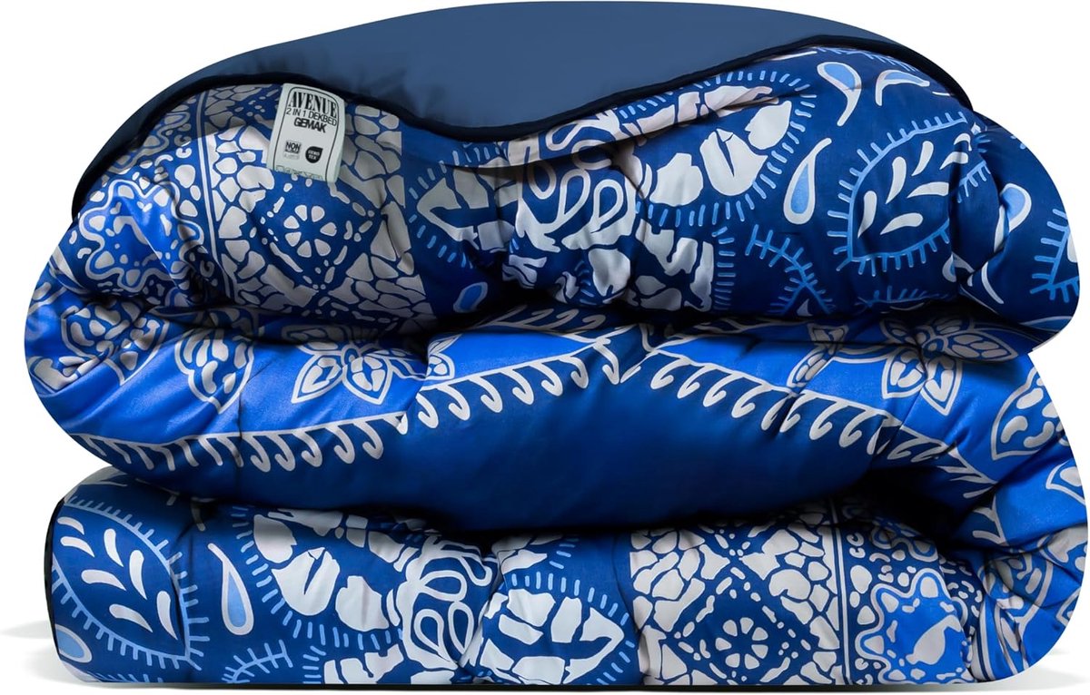 SnelShoppen - Luxe Duvet zonder Dekbedovertrek 140x200 cm - Anti-allergisch & Hygiënisch - Wasbaar op 60°C - Zacht Microfiber - Baroque Blauw - Voor A