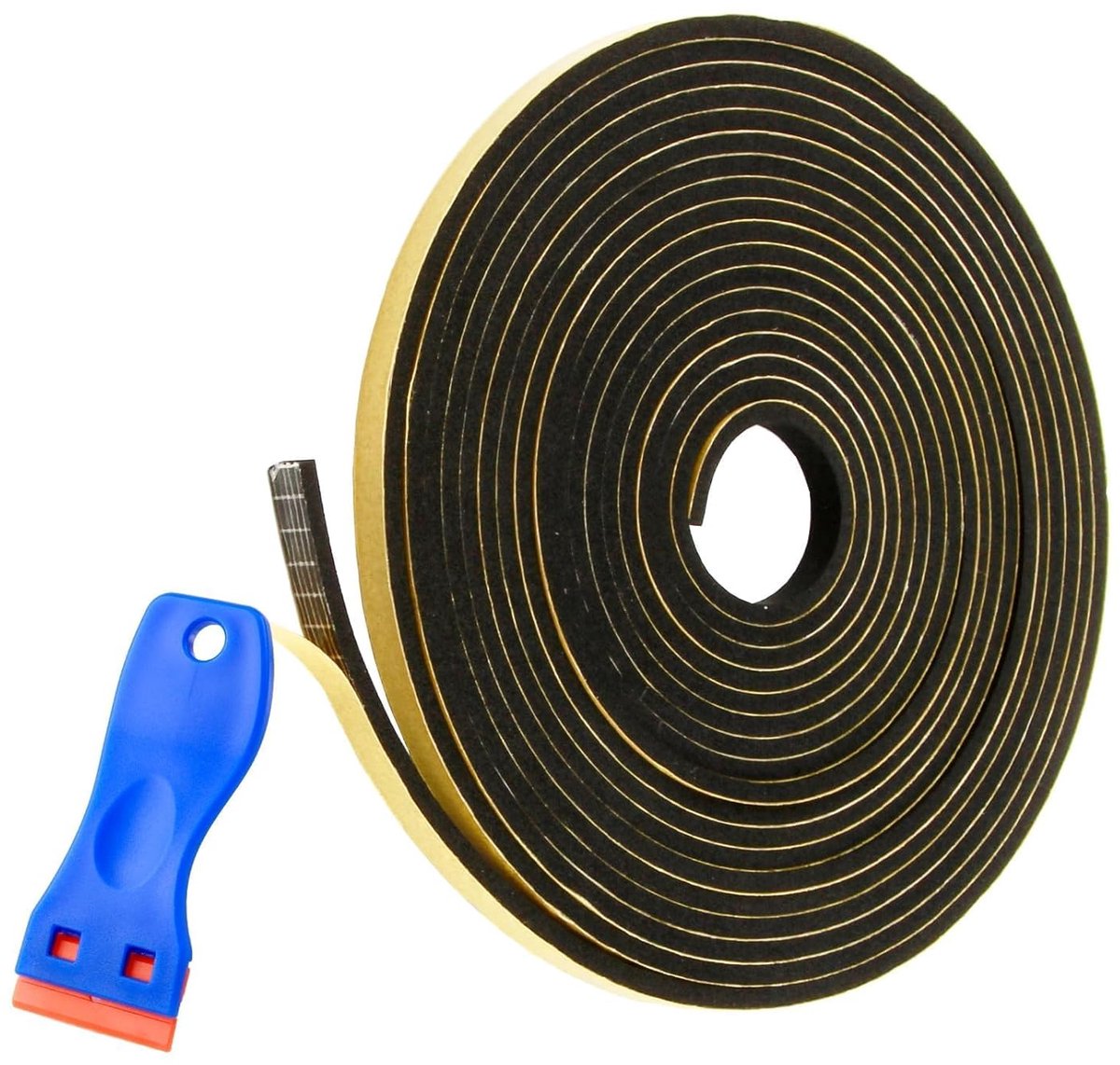 SnelShoppen - Vlamvertragende Zelfklevende Sealing Tape 5 m voor Fornuis en Keramische Plaat met Kleine Schraper, 6 mm x 3 mm, Keukenaccessoire