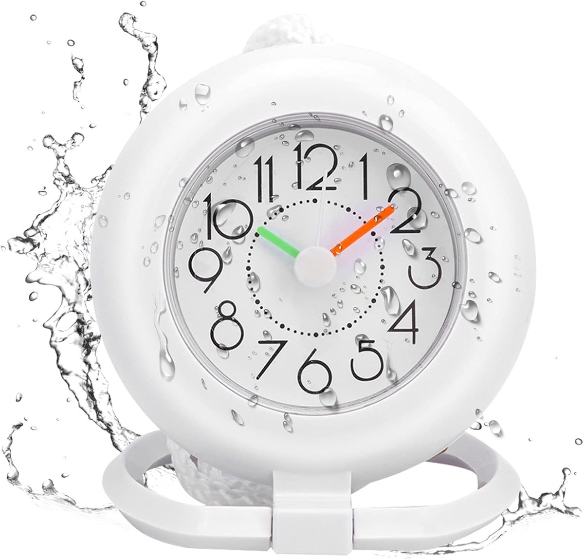 SnelShoppen - Waterproof Bathroom Clock - Digitale Wandklok voor Badkamer, Keuken en Douche - Klein en Betrouwbaar - Wit - Tijdbeheer en Decoratie