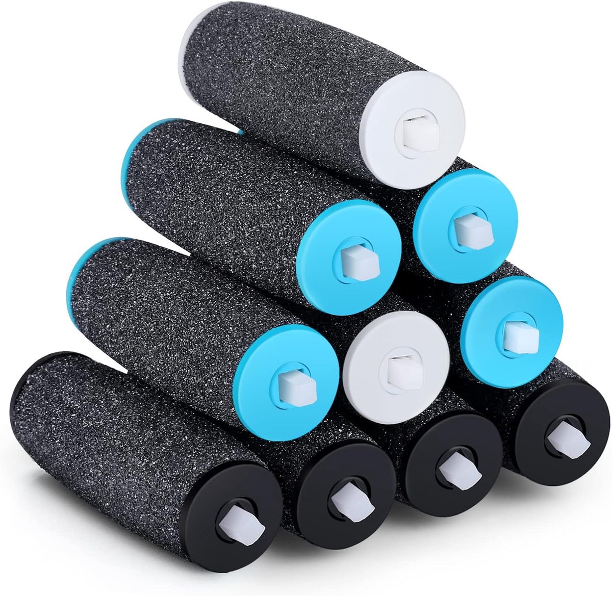 SnelShoppen - 10/20 Stuks Vervangrollen voor Elektrische Voetvijl - 3 Soorten Ruwheid - Pumice Steen - Pedicure Rollen - Voor Zachte Voeten - Zwart, B