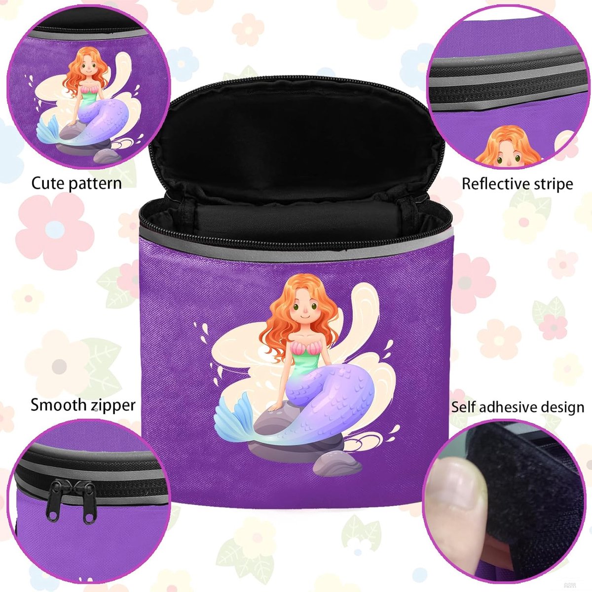 SnelShoppen - Handlebar Bag voor Kinderen, Fietstas met Binnenvak, Reflectoren, Motief Fietskorf, Balansfiets Tas, Fietstas voor Fiets of Scooter, 18x