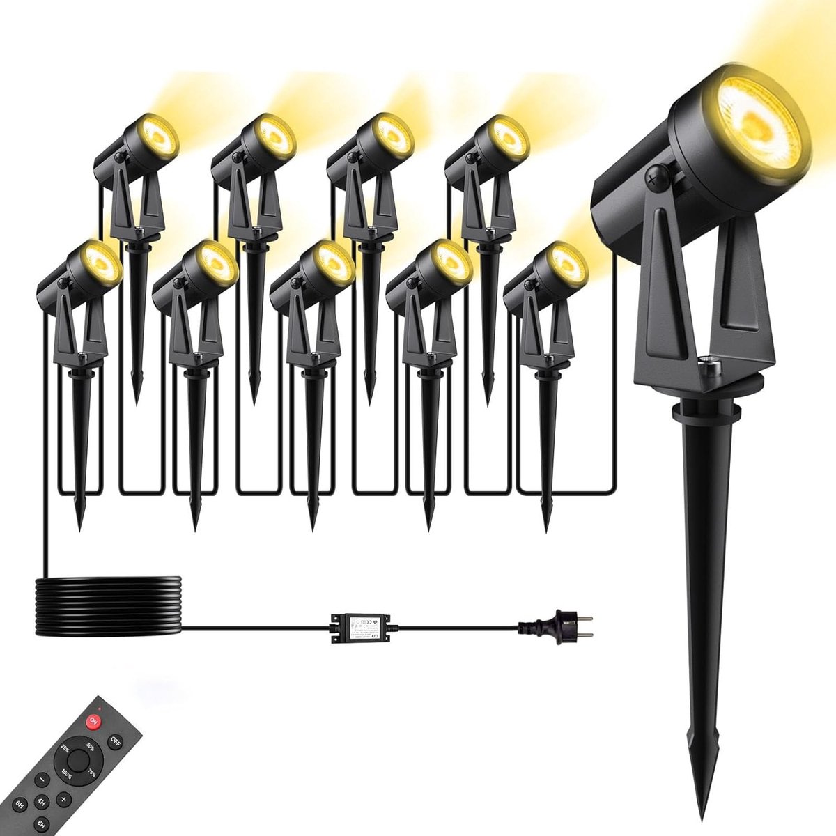 SnelShoppen - LED Tuinverlichting met 10 Verlichtingsstanden, Waterdicht en Energiesparend, Kleurveranderende Buitenlampen voor Tuin, Terras, Feest en