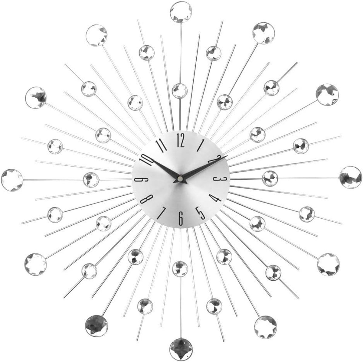SnelShoppen - Grote Stille Muurklok - Diamant Klok met Arabische Cijfers - 50 cm Decoratieve Klok voor Woonkamer, Slaapkamer, Keuken - Hoogwaardige Al
