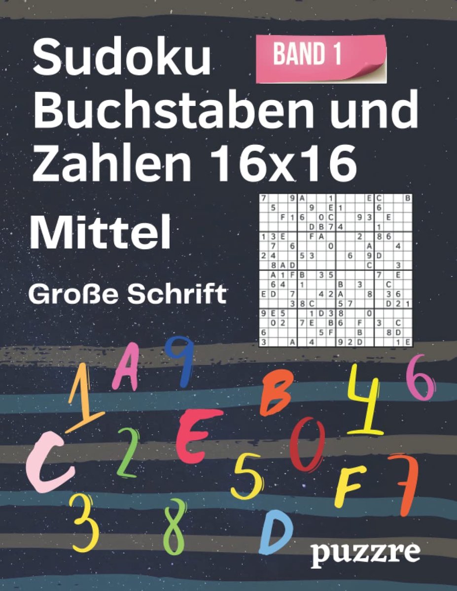 SnelShoppen - Sudoku Buchstaben und Zahlen 16x16 - Denksport Sudoku Varianten voor Volwassenen en Senioren - Logische Puzzels met Grote Schrift