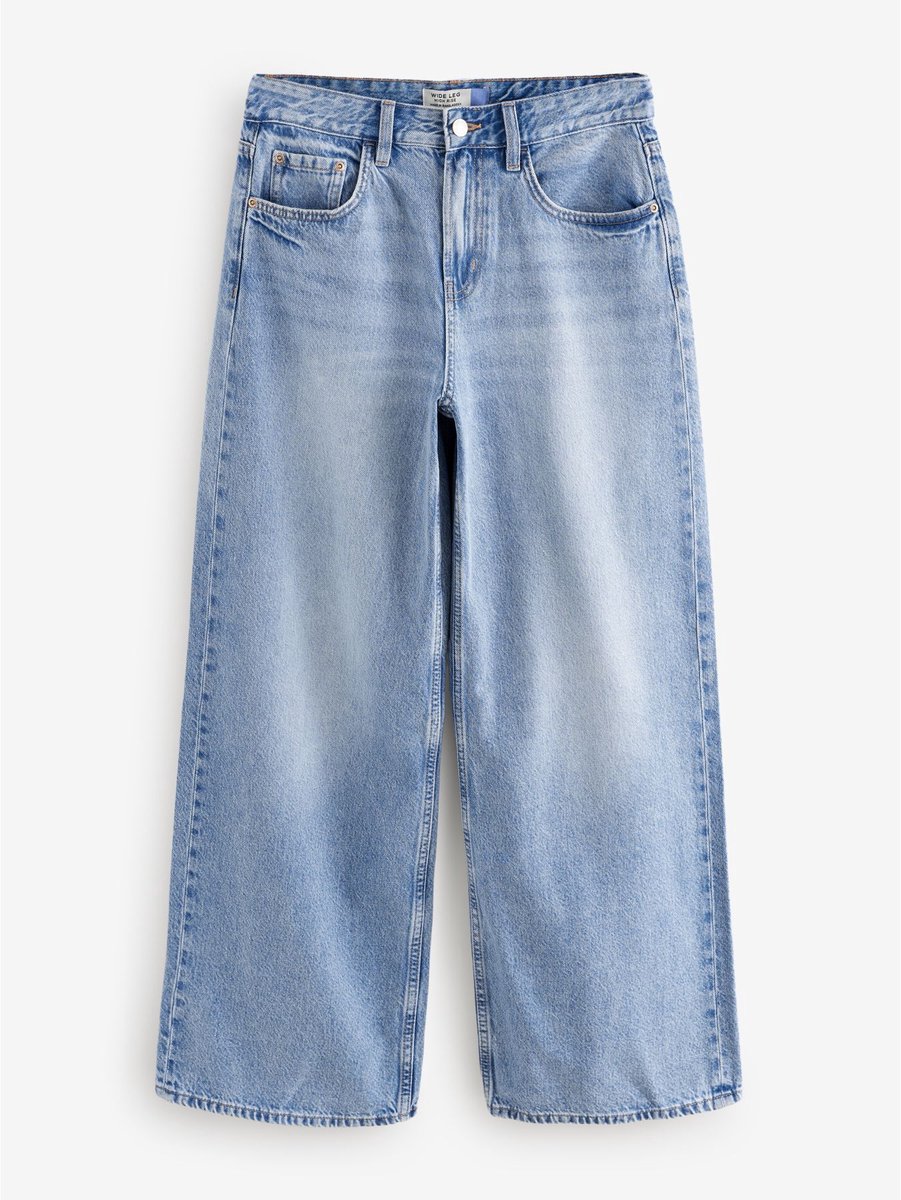 Next - Dames - Petite jeans met wijde pijpen - Petite - Blauw