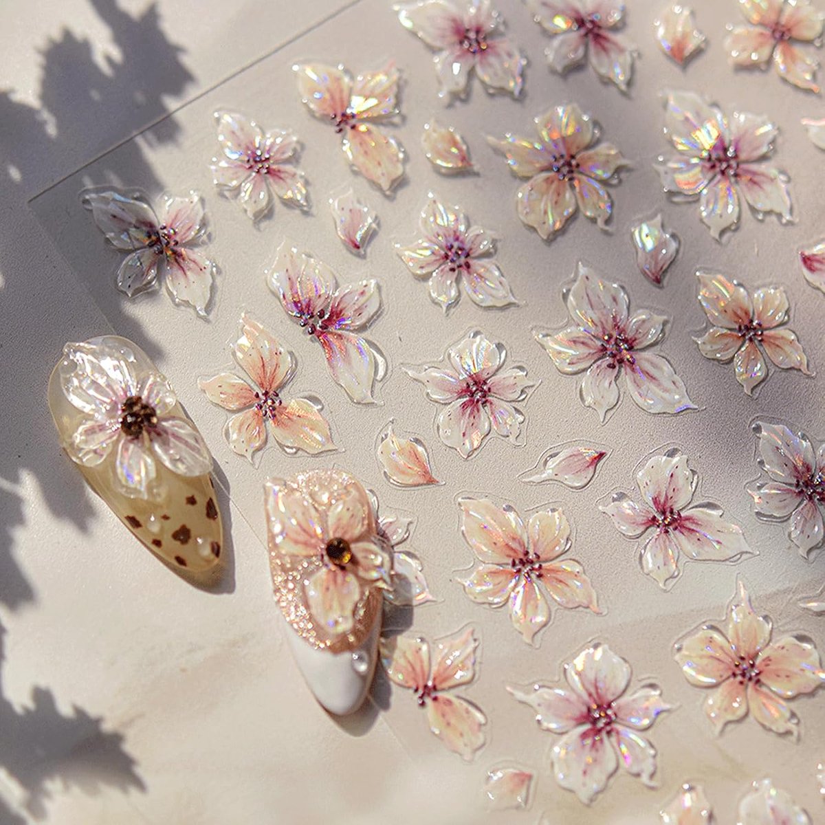SnelShoppen - 3D Bloem Nagelstickers - Zelfklevende Nagel Decoratie - 1 Vel - Perfect voor Feest, Bruiloft, Dagelijks Gebruik - Eenvoudig aan te breng