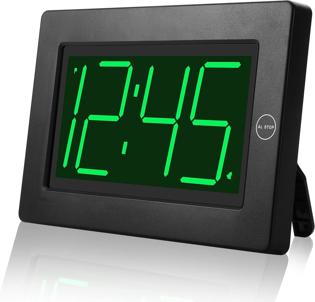 SnelShoppen - Wekker met Groot Scherm 20,3 cm, Dimbare LED Klok op Batterijen, Bureauklok & Wandklok voor Slaapkamer, Keuken, Badkamer, Ideaal voor Ou