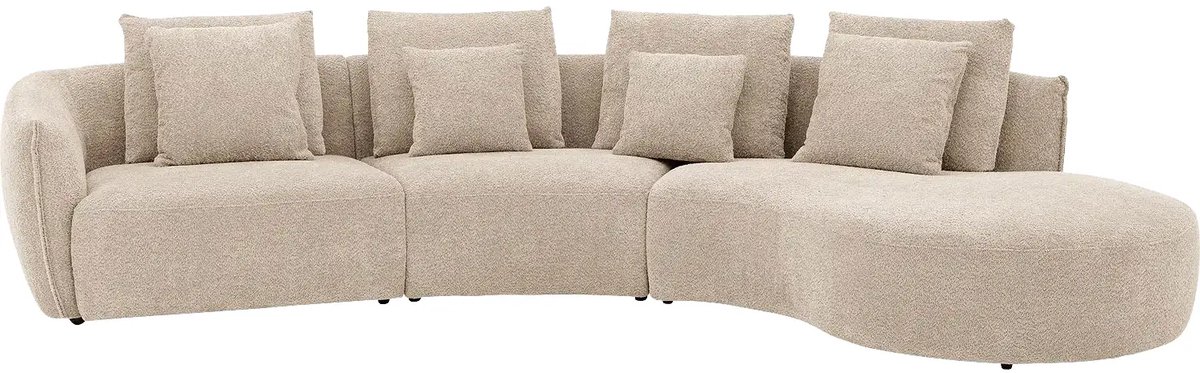 Goossens Fay Hoekbank - Stof - Beige - 364 x 85 x 203 cm - Rechts