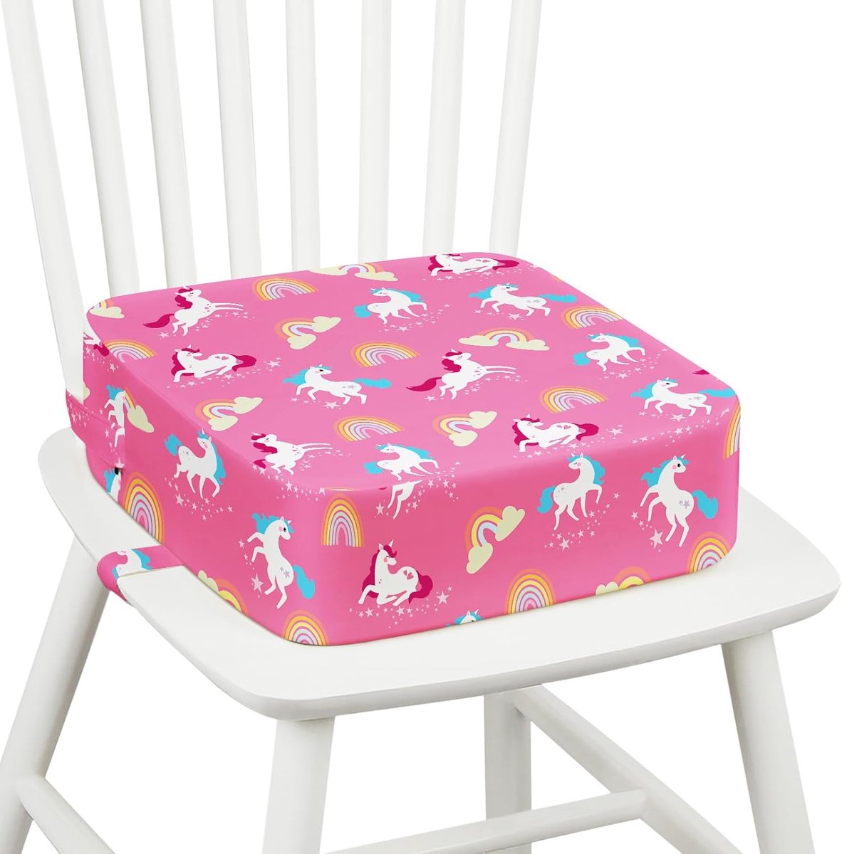 SnelShoppen - Peuterstoelverhoger voor Eettafel - 10 cm Dikke Spons Kinderstoelverhoger met Antislip Bodem en 2 Verstelbare Riemen - Wasbaar & Afneemb