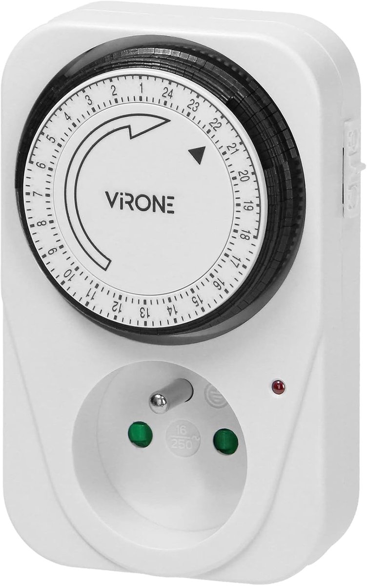 SnelShoppen - Mechanische Timer Stopcontact 3500W met 15 Min Interval, Elektriciteitsbesparing, Ideaal voor Huis en Bedrijf, Eenvoudig in Gebruik