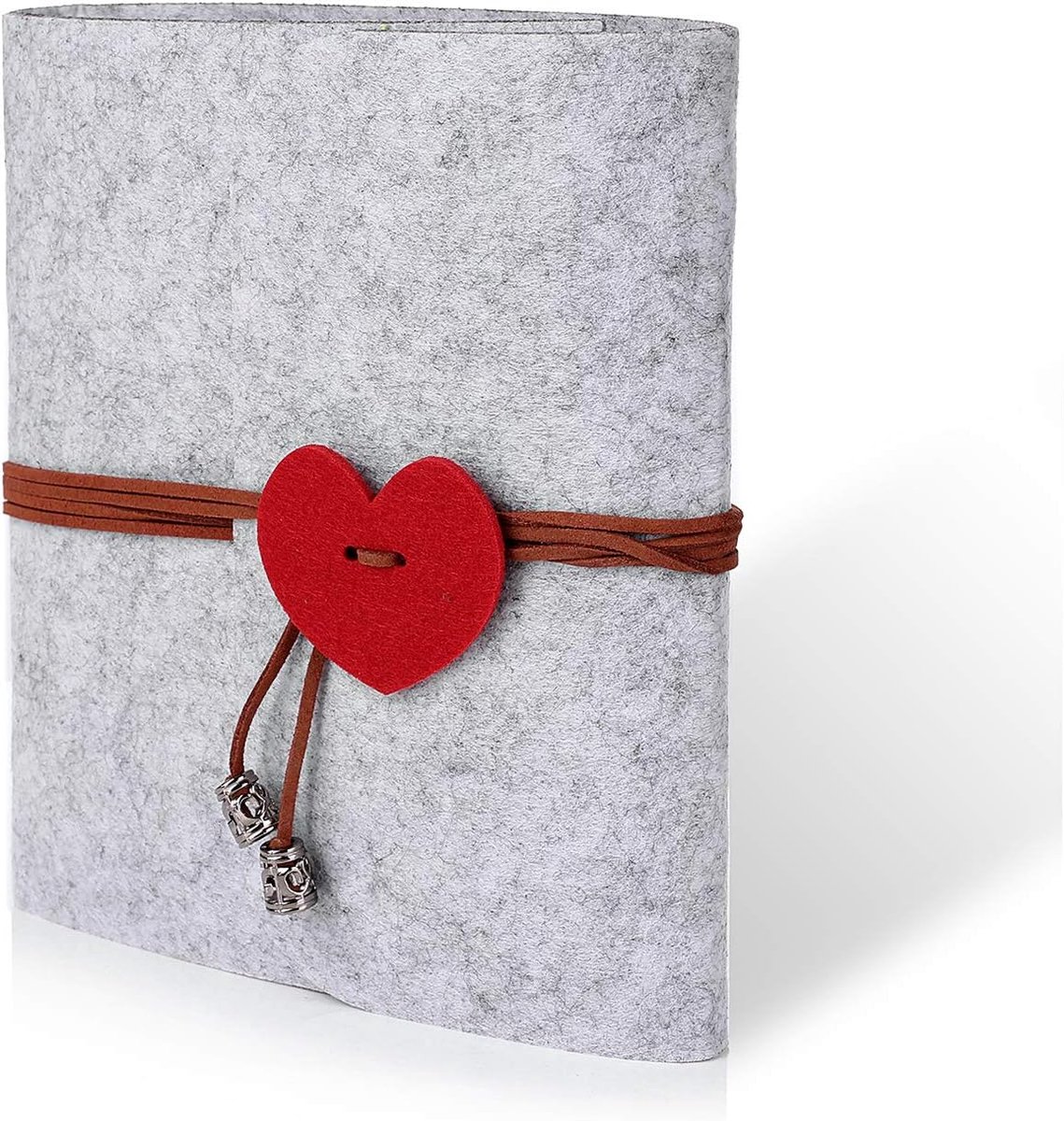 SnelShoppen - Mini Fotoalbum Navulbaar Vilt Hart Zelfklevend Fotoalbum Scrapbook 60 Pagina's Grijs voor Bruiloft Verjaardag Jubileum Familiefoto's