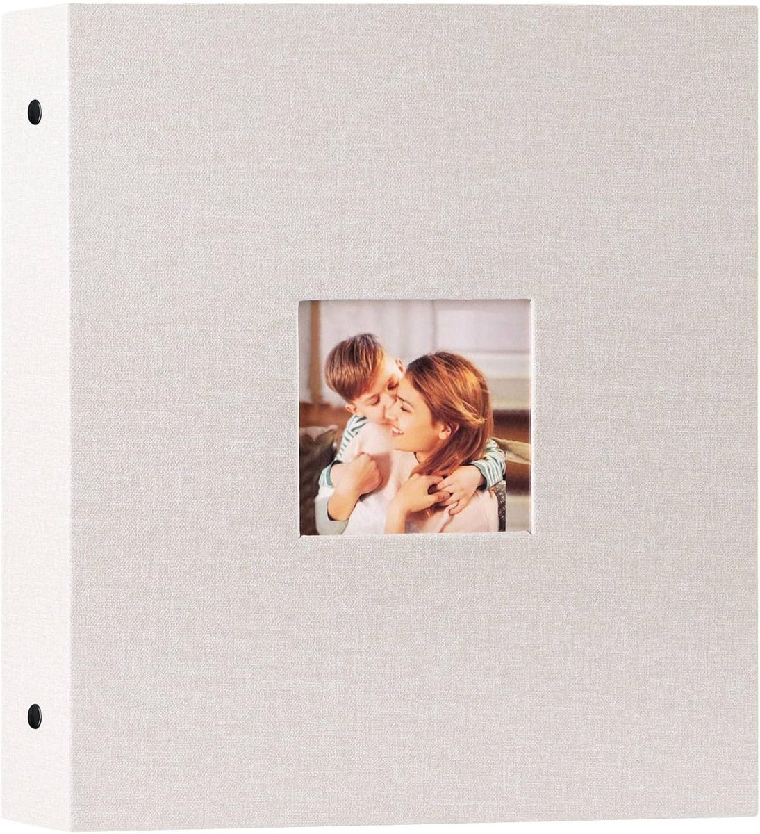 SnelShoppen - Fotoalbum 13 x 18 cm, Instapalbum voor 200 Foto's, Beige Linnen, Perfect voor Feesten, Camping, Kinderen en Herinneringen