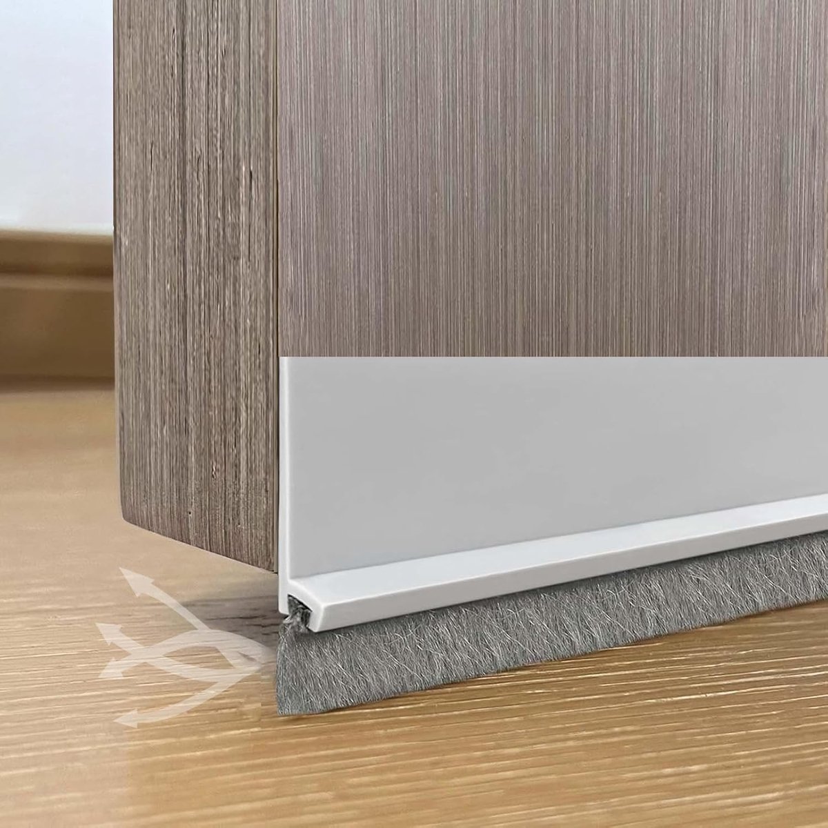 SnelShoppen - 100 cm Deurborstelstrip Tochtstopper - Zelfklevend, Snijdbaar, Flexibele Siliconen, Wit, 50 mm - Voor Deuren, Kamers, Voorkomt Koude, La